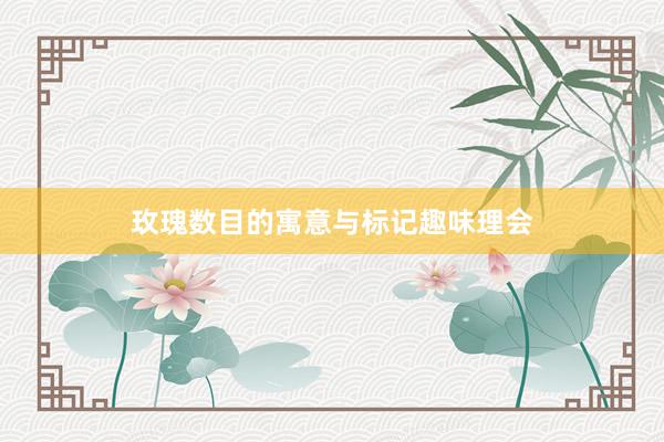 玫瑰数目的寓意与标记趣味理会