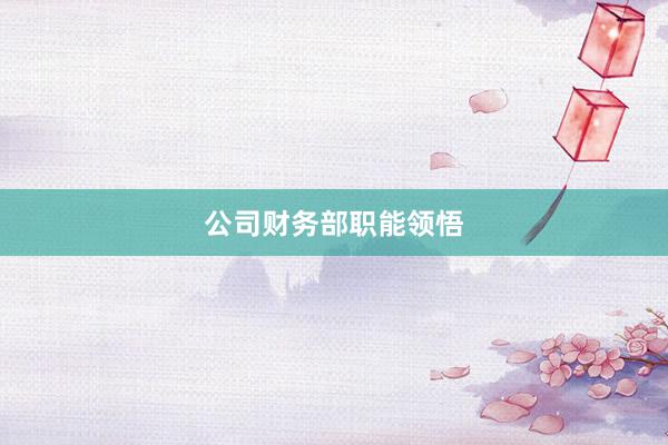 公司财务部职能领悟